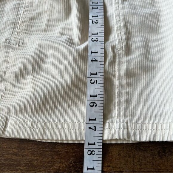 FREE PEOPLE Holding On To A Dream Skirt Side Slit Ivory Corduroy High Rise SZ 10 - Picture 9 of 10